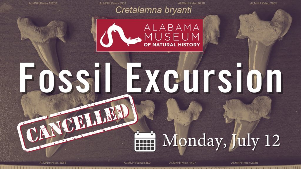 Cancelled Fossil Excursion on July 12th